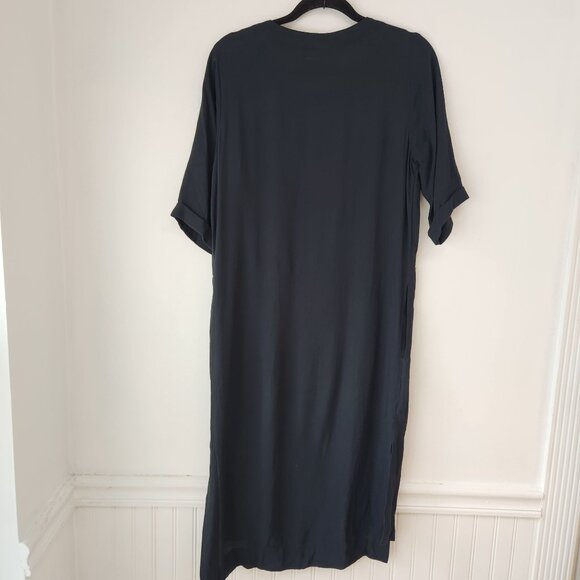 Holding Horses Anthropologie Deep Green Shift Dress Casual Western Petite XS - Picture 3 of 10